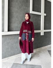 tokyo kadife gömlek kap bordo 3