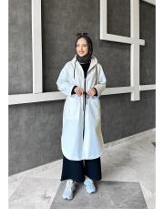 lina yağmurluk trenç beyaz 3