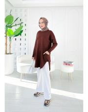 porte merserize triko tunik kahve 2