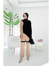 barin merserize çift renkli tunik latte 2