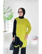 barin merserize çift renkli tunik yağyeşili 2