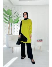 barin merserize çift renkli tunik yağyeşili 3