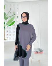 barin merserize çift renkli tunik antrasit 2