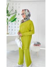 liya merserize oversize tunik yağyeşili 2