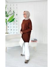 liya merserize oversize tunik kahve 2