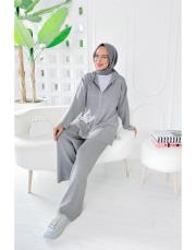 marla simli  triko takım gri 2