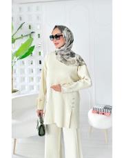 deren yırtaç detaylı triko takım taş 2