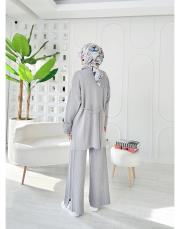 deren yırtaç detaylı triko takım gri 3