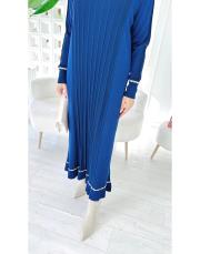 diamod merserize taşlı triko elbise lacivert 3