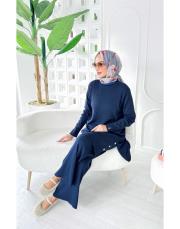 aiksa merserize triko takım lacivert