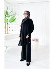 aiksa merserize triko takım siyah 2