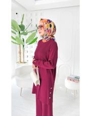 aiksa merserize triko takım bordo 2