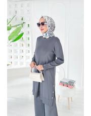 aiksa merserize triko takım gri 2