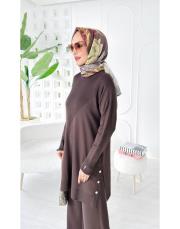 aiksa merserize triko takım kahve 2