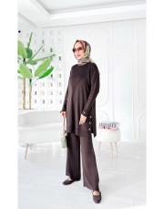 aiksa merserize triko takım kahve 3