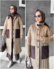 florist kapitone şişme mont latte