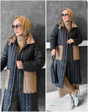 florist kapitone şişme mont siyah