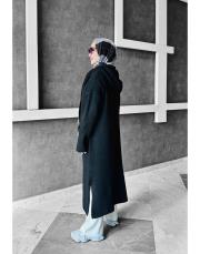 stars kapşonlu triko hırka siyah 2