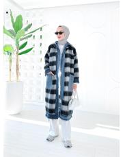 rainbow desenli oversize tasarım kap siyahgri 2