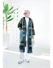 rainbow desenli oversize tasarım kap siyahhaki