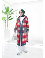 rainbow desenli oversize tasarım kap zümrütsarı