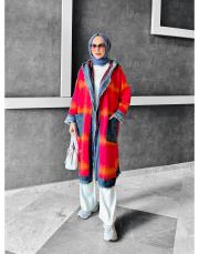 rainbow desenli tasarım kap fuşya 2