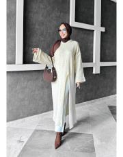 word yırtmçlı triko elbise taş