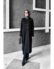 asos uzun tunikli merserize  triko takım siyah