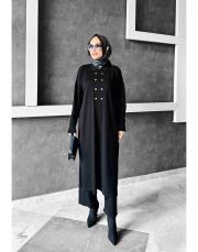 asos uzun tunikli merserize  triko takım siyah 3