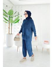 lara %100 pamuk triko takım lacivert