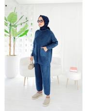 lara %100 pamuk triko takım lacivert 2