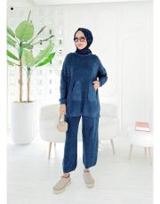 lara %100 pamuk triko takım lacivert 3