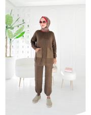 lara %100 pamuk triko takım kahve 3