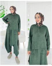 makose pamuk ip triko triko takım haki