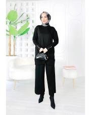 merlin merserize pantolon piliseli takım siyah 2