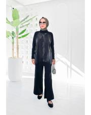 fame cupra merserize yanı fermuarlı tunik siyah 3