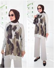 fame cupra merserize yanı fermuarlı tunik taş