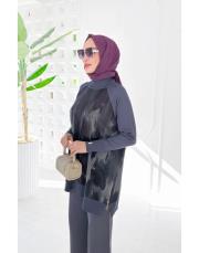 fame cupra merserize yanı fermuarlı tunik antrasit 2