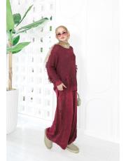 toffy pamuk triko takım bordo 2