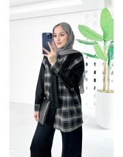 siena ekoseli omuz atlı detaylı oysho takım siyah 2