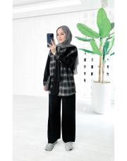 siena ekoseli omuz atlı detaylı oysho takım siyah 3