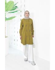 saros kupra işlemeli gömlek yağyeşili 2