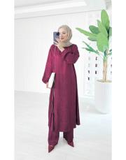 jakar fermuar detaylı tasarım takım mürdüm 2