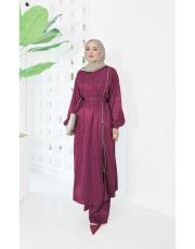 jakar fermuar detaylı tasarım takım mürdüm 3