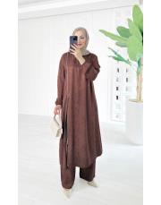 jakar fermuar detaylı tasarım takım kahve 2