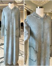 mishe pamuk triko elbise gri