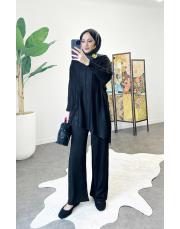 emilia çapraz triko takım siyah 2