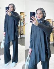 emilia çapraz triko takım antrasit