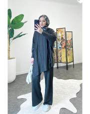 emilia çapraz triko takım antrasit 2