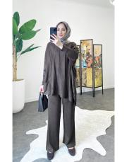 emilia çapraz triko takım kahve 2